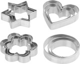 Set 12 forme decupat biscuiti MagicHome din inox, inima/stea/floare/cerc