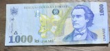 BNKRO05 Bancnota veche 1000 lei 1998 Mihai Eminescu hirtie Romania una mie lei circulata bani vechi colectie numismatica