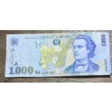 BNKRO05 Bancnota veche 1000 lei 1998 Mihai Eminescu hirtie Romania una mie lei circulata bani vechi colectie numismatica