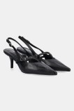 Answear Lab stilettos de piele culoarea negru