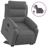 Cumpara ieftin Fotoliu electric rabatabil cu ridicare, gri inchis, textil