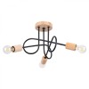 Candelabru Ember Lemn Negru/Natural, Otel/Lemn, 3 Becuri Neregulate Minimalist De Interior.