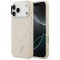 Husa MagSafe pentru Apple iPhone 17 Pro Max, Guess, Triangle Logo, Bej Argintie