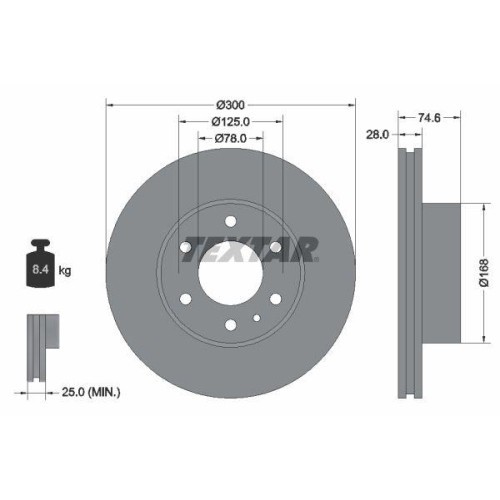 Set disc frana Iveco Daily 4 Autobus 05.06-12.16, Daily 4 Box 05.06-03.12, Daily 4 Platform / Chassis 05.06-03.12, Daily 5 Box 09.11-02.14, Daily 5 B