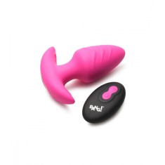 Vibrator Anal Rotativ cu Telecomanda, 7 Moduri+3 Viteze, Silicon, Roz, 9.8 cm