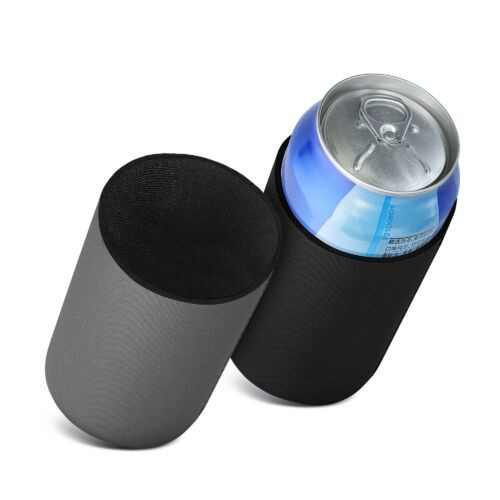 Set 2 Huse termice pentru doze de 500 ml, Kwmobile, Negru/Gri, Neopren, 55734.09