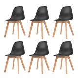 Cumpara ieftin Scaune de bucătărie, 6 buc., negru, plastic