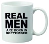 Cana alba personalizata &quot; Real Men are born in September&quot;, INOVATIX&reg;. 330ml, Oem