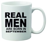 Cana alba personalizata &quot; Real Men are born in September&quot;, INOVATIX&reg;. 330ml, Oem