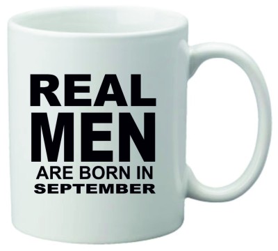 Cana alba personalizata &amp;quot; Real Men are born in September&amp;quot;, INOVATIX&amp;reg;. 330ml foto