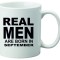 Cana alba personalizata &quot; Real Men are born in September&quot;, INOVATIX&reg;. 330ml