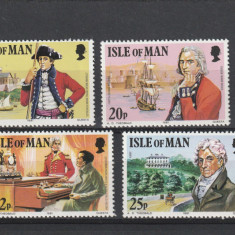 Isle of Man 1981-150 ani de la moartea cpt.M.Wilks,serie 4 val.,MNH,Mi,189-192
