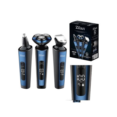 Aparat de ras 4 in 1 Zilan fara fir, afisare LED, autonomie de 60 de minute foto