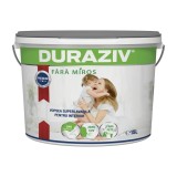 Vopsea Lavabila Alba, Fara Miros, Pentru Interior, Duraziv Ecolabel Cu Kauciuc, 15L / Palet 16 Bucati