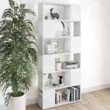 Bibliotecă/Separator cameră, alb, 80x24x186 cm, PAL, vidaXL