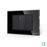 Cumpara ieftin Intrerupator cap-scara mecanic Luxion 3M, negru, cu rama din sticla