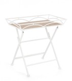 Cumpara ieftin Masa pliabila otel alb mdf natur Guenda 63x40x60 cm