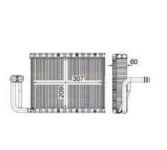 Evaporator aer conditionat Bmw 6/ Gran Coupe F06/F12/F13 2011-, Seria 5 F10/F11 2010-, Seria 5 Gt F07 2009-, Seria 7 F01/F02 2008-, 245x300x48mm, Rap