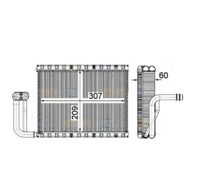 Evaporator aer conditionat Bmw 6/ Gran Coupe F06/F12/F13 2011-, Seria 5 F10/F11 2010-, Seria 5 Gt F07 2009-, Seria 7 F01/F02 2008-, 245x300x48mm, Rap foto