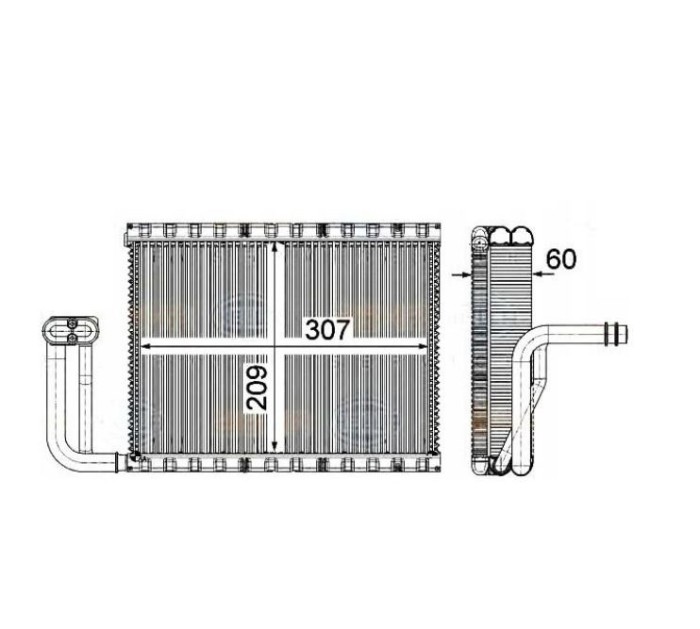 Evaporator aer conditionat Bmw 6/ Gran Coupe F06/F12/F13 2011-, Seria 5 F10/F11 2010-, Seria 5 Gt F07 2009-, Seria 7 F01/F02 2008-, 245x300x48mm, Rap