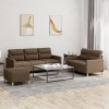 VidaXL Set de canapele cu perne, 3 piese, maro, textil 3201611