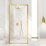 Paravan dus walk-in Aqua Class &reg; Gold, model Frame auriu, sticla clara securizata, 50x195 cm, Leroy Glass