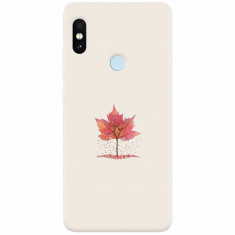 Husa silicon pentru Xiaomi Mi Max 3, Autumn Tree Leaf Shape Illustration