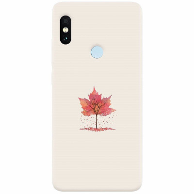 Husa silicon pentru Xiaomi Mi Max 3, Autumn Tree Leaf Shape Illustration foto