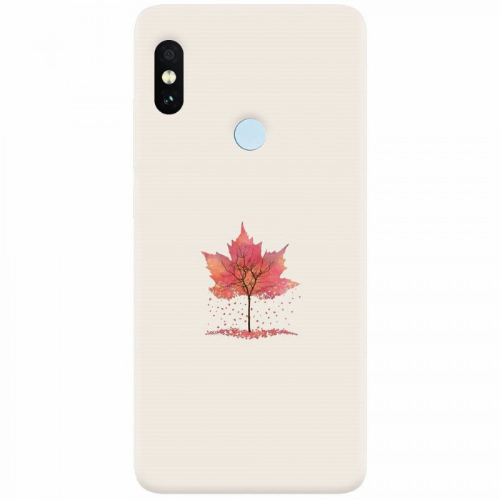 Husa silicon pentru Xiaomi Mi Max 3, Autumn Tree Leaf Shape Illustration