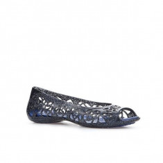 Balerini Crocs Kids&#039; Isabella Glitter Flat GS Albastru - Navy/Cerulean Blue