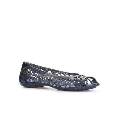 Balerini Crocs Kids&amp;#039; Isabella Glitter Flat GS Albastru - Navy/Cerulean Blue foto