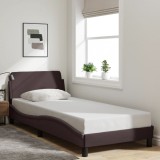 Cumpara ieftin Cadru de pat fără saltea, maro &icirc;nchis, 80x200 cm, textil