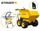 Pachet Stager RMT500 roaba cu motor termic 6.5CP, 500kg, 6 roti + FCM1600 Masa taiere cu ferastrau circular 1600W, 220V, 250mm + 1L ulei