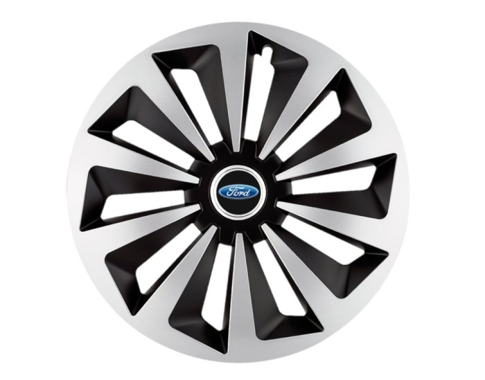 Set 4 capace roti Fox Gri-Negru R14 pentru gama auto Ford
