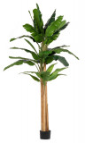 Planta artificiala in ghiveci Banan, Bizzotto, &Oslash;180 x 320 cm, 30 frunze, frunze de arbore de cauciuc/trunchi de bananier