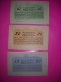 HOPCT BANCNOTA NOTGELD NR 113 - KL WOLFSTEIN - SET 3 BUC -10 ,50 SI 50 HELLER 1920 -AUSTRIA-UNC
