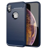 Husa carbon pentru iphone xs max, tech protects, blue