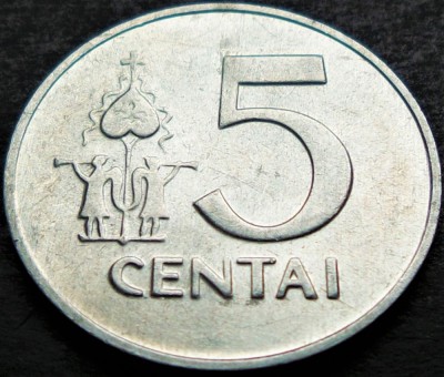 Moneda 5 CENTAI - LITUANIA , anul 1991 * cod 230 foto