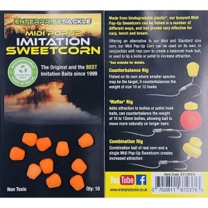 Porumb Artificial Flotant Enterprise Tackle Midi Pop-up Sweetcorn, Fluoro Orange, 10 buc/plic foto