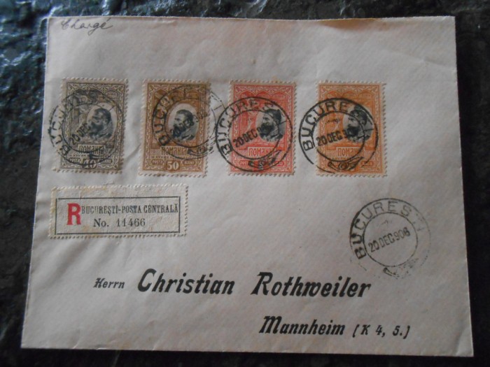 Plic deosebit circulat 1906, emisiunea 25 de ani de regat, stare perfecta