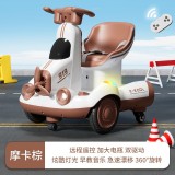 Children&#039;s electric excavator balance car drift car toy - color: 6V7 large electric dual drive with remote control aircraft brown