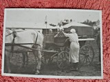 Fotografie Interbelica 'La Ferma cu Sareta' 8x5.5cm, Alb-Negru - Colectie Arta