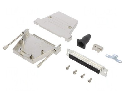 Conector D-Sub 37 pini mamă drept lipire pe cablu aurit UNC 4-40 foto
