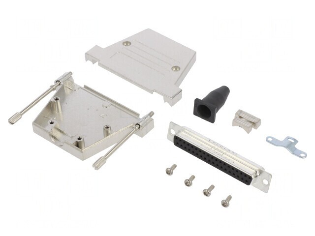 Conector D-Sub 37 pini mamă drept lipire pe cablu aurit UNC 4-40