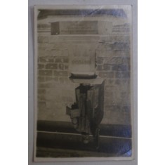 STATUIA LUI HONTERUS DIN BRASOV , FOTOGRAFIE TIP CARTE POSTALA , INCEPUT DE SECOL XX