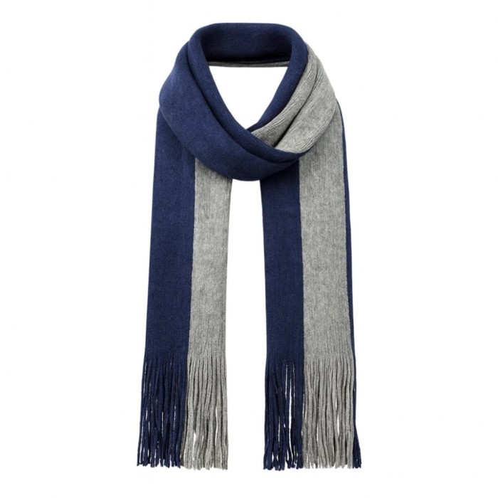 Fular barbatesc Cashmere Duo albastru