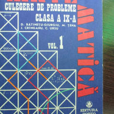 Matematica. Culegere de probleme clasa a 9-a vol.1