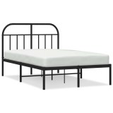 Cumpara ieftin Cadru de pat metalic cu tablie, negru, 120x190 cm