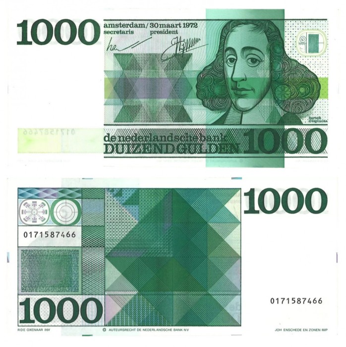 OLANDA █ bancnota █ 1000 Gulden █ 1972 █ P-94 █ UNC █ necirculata