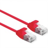 Cablu de retea Slim cat 6A UTP LSOH 0.3m Rosu, Roline 21.15.3911